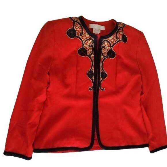 Ann Jiona Dress Blazer Jacket  w/ Embroidery - Picture 1 of 7